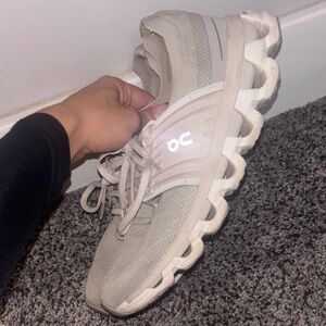 On Running Women's Cream Athletic Shoes